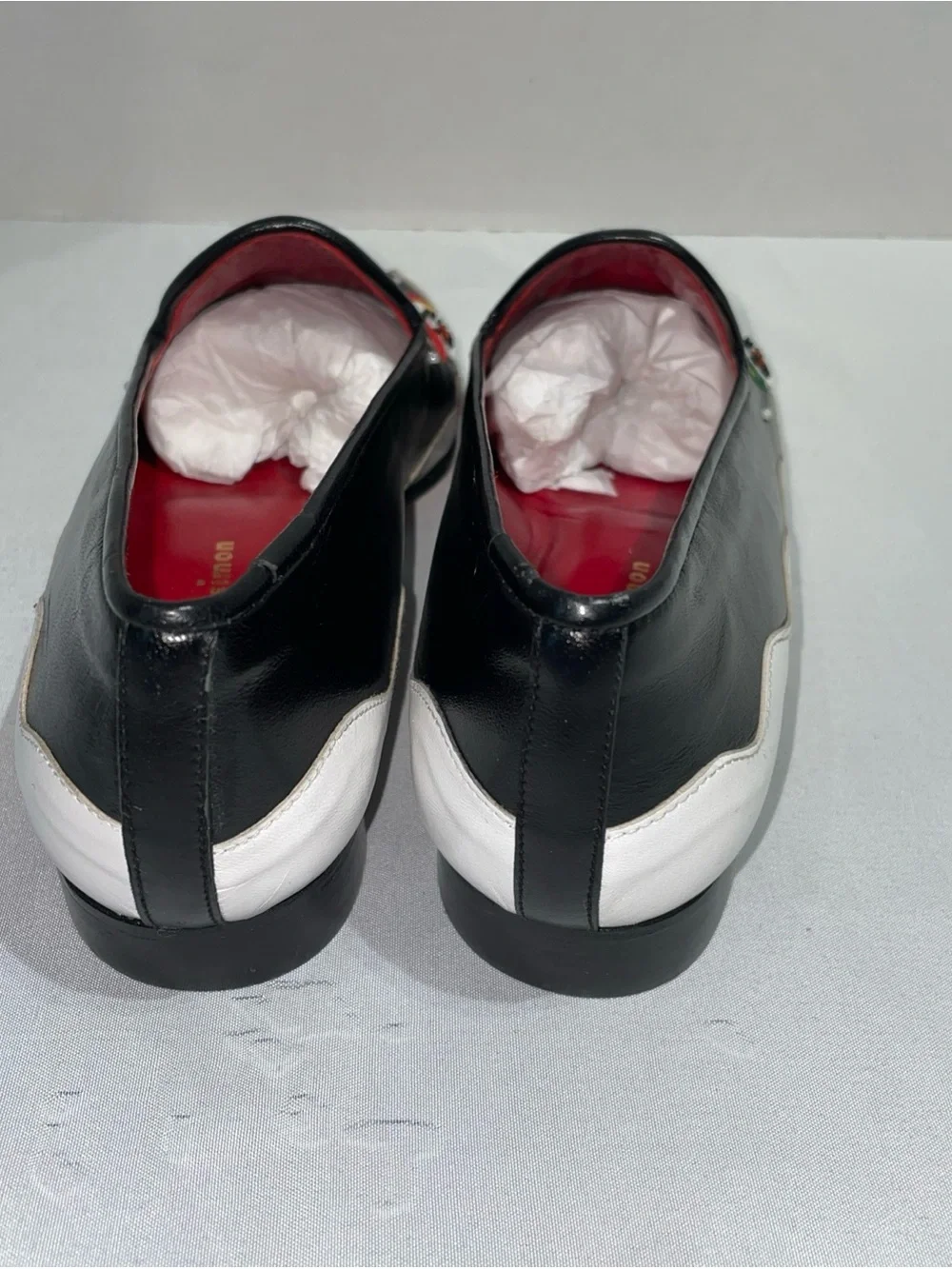 Michael Simon Black White Loafers with Colorful‎ Snowman Appliqués